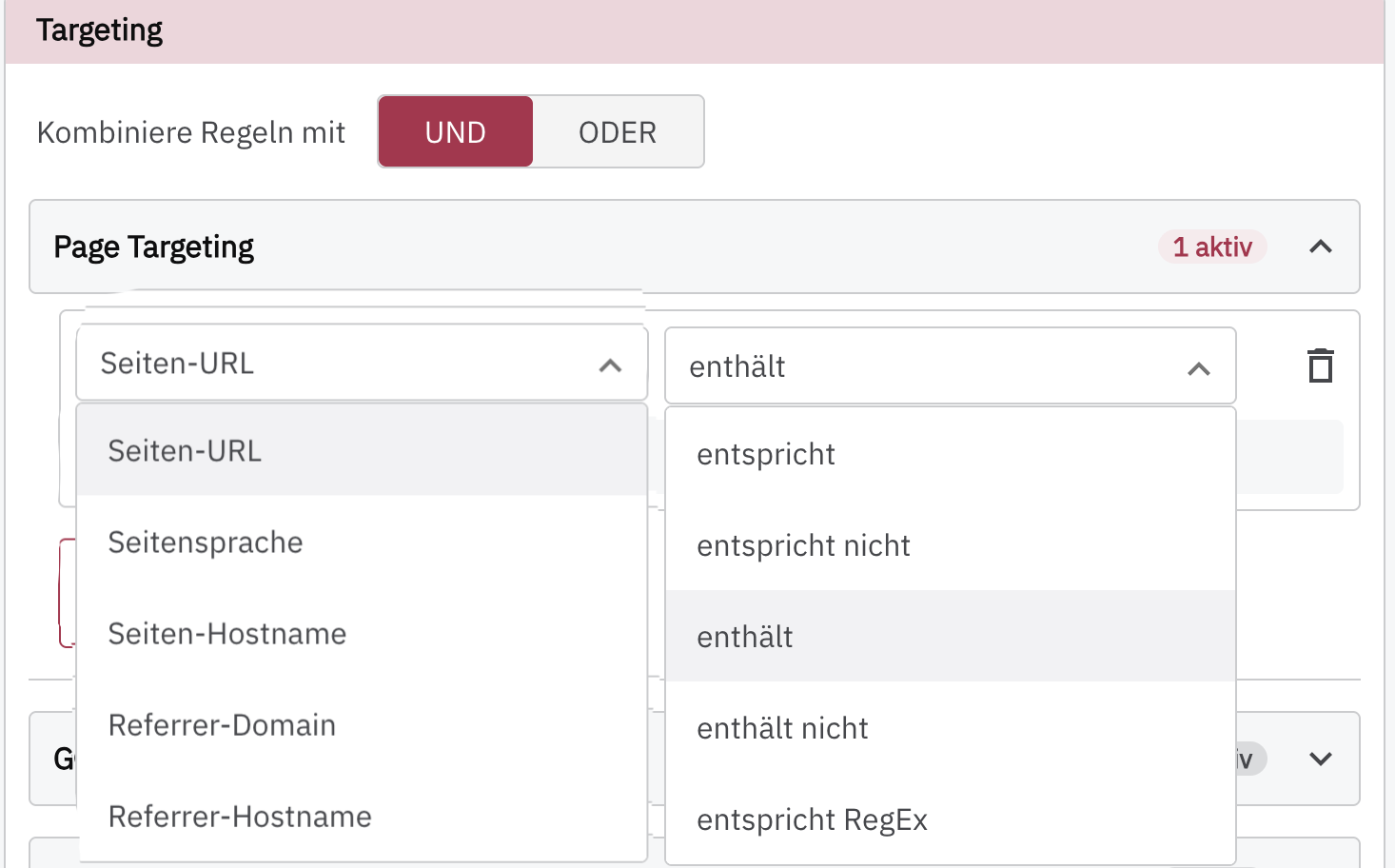 Übersicht über die Page-Targeting-Möglichkeiten