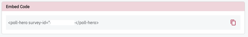 Embed-Code einer Embedded-Umfrage von PollHero