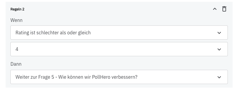 Auswahl der Dann-Folgefrage