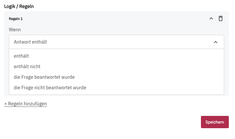 Logik für eine Freitextfrage in PollHero erstellen