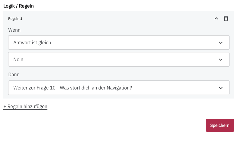 Folgefrage zu einer Single-Select-Frage in PollHero